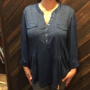 A navy blouse new direction
